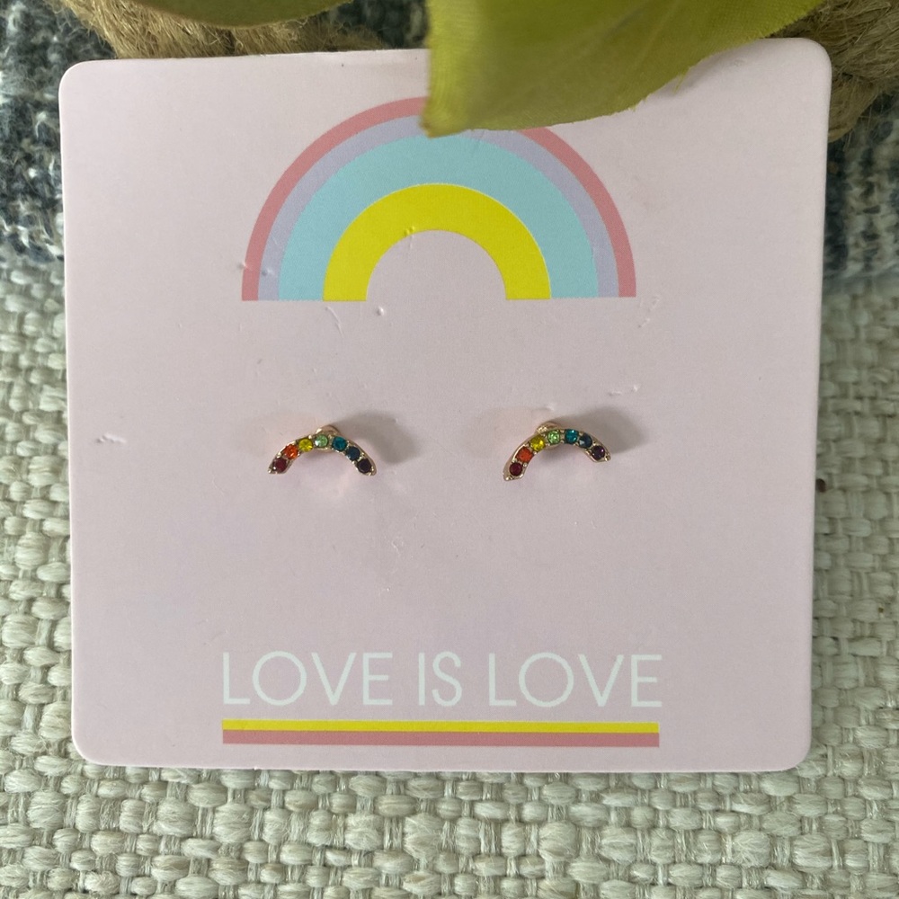 Multicolored Rainbow Studs